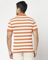 Shop Burnt Orange & White Half Sleeve Stripes Polo-Full