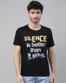 Shop Silence Is Better Than Lies Printed T-Shirt-Front