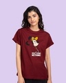 Shop Busy Doin Nothing Boyfriend T-Shirt (DL) Scarlet Red-Front