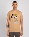 Shop Busy Doin Nothing Half Sleeve T-Shirt (DL)-Dusty beige-Front