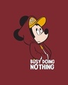Shop Busy Doin Nothing Half Sleeve T-Shirt (DL) Scarlet Red-Full