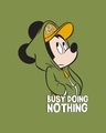 Shop Busy Doin Nothing Half Sleeve T-Shirt (DL)-Woodbine Green-Full