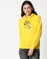 Shop Women's Yellow Busy Doing Nothing Graphic Printed Hoodie-Front