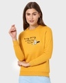 Shop Women's Yellow Busy Doing Nothing Typography Sweater-Front