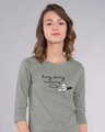 Shop Busy Doing Nothing Round Neck 3/4th Sleeve T-Shirt-Front