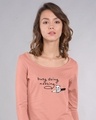 Shop Busy Doing Nothing Scoop Neck Full Sleeve T-Shirt-Front