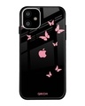 Shop Butterfly Printed Premium Glass Cover For iPhone 11 (Impact Resistant, Matte Finish)-Front