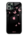 Shop Butterfly Printed Premium Glass Cover For iPhone 11 Pro Max (Impact Resistant, Matte Finish)-Front