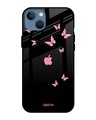 Shop Butterfly Printed Premium Glass Cover For iPhone 13 mini (Impact Resistant, Matte Finish)-Front