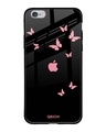 Shop Butterfly Printed Premium Glass Cover For iPhone 6S (Impact Resistant, Matte Finish)-Front