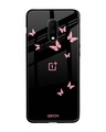 Shop Butterfly Printed Premium Glass Cover For OnePlus 7 (Impact Resistant, Matte Finish)-Front