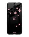 Shop Butterfly Printed Premium Glass Cover For OnePlus 7 Pro (Impact Resistant, Matte Finish)-Front