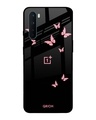 Shop Butterfly Printed Premium Glass Cover For OnePlus Nord (Impact Resistant, Matte Finish)-Front