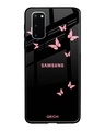 Shop Butterfly Printed Premium Glass Cover For Samsung Galaxy S20(Impact Resistant, Matte Finish)-Front