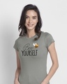 Shop Buzzing Bee Yourself Half Sleeve T-Shirt-Front