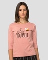 Shop Buzzing Bee Yourself Round Neck 3/4th Sleeve T-Shirt-Front