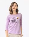 Shop Buzzing Bee Yourself Round Neck 3/4th Sleeve T-Shirt-Front