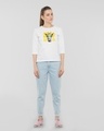 Shop Women's White BWKF Giraffe Printed 3/4th Sleeve Slim Fit T-shirt-Design