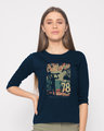 Shop California 78 Round Neck 3/4th Sleeve T-Shirt-Front