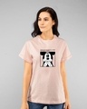 Shop Camera Mickey Boyfriend T-Shirt (DL) Baby Pink-Front