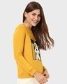 Shop Women's Yellow Mickey (DL) Graphic Printed Fleece Sweatshirt-Design