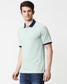 Shop Camo Green Half Sleeve Raglan Contrast Polo-Design