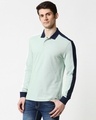 Shop Camo Green Shoulder Sleeve Cut & Sew Polo-Design