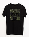 Shop Camouflage Never Give Up Half Sleeve T-Shirt-Front