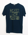 Shop Camouflage Never Give Up Half Sleeve T-Shirt-Front