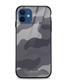 Shop Camouflage Printed Designer Glass Back Case for iPhone 12 Mini (Shock Proof, Lightweight)-Front