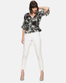 Shop Black Floral Casual Top-Full