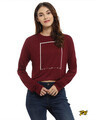 Shop Casual Full Sleeve Printed Women Maroon Top-Front