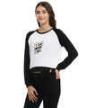 Shop Casual Full Sleeve Printed Women White, Black Top-Design