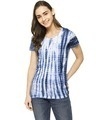Shop Casual Half Sleeve Solid Women's Blue Top-Front
