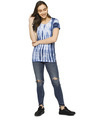 Shop Casual Half Sleeve Solid Women's Blue Top-Full