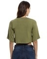 Shop Casual Half Sleeve Solid Women Green Crop Top-Design