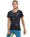 Shop Graphic Print Women Round Neck Black Sports Dry Fit T-Shirt-Front
