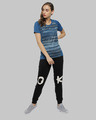 Shop Graphic Print Women's Round Neck Teal Sports Jersey T-Shirt-Full