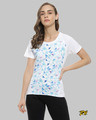 Shop Graphic Print Women's Round Neck White Sports Jersey T-Shirt-Front