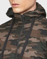 Shop Men's Green Camouflage Full Sleeve Stylish Windcheater Jacket-Full