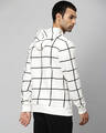 Shop Men's White Checked Full Sleeve Stylish Casual Hooded Sweatshirt-Design