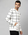 Shop Men's White Checked Full Sleeve Stylish Casual Hooded Sweatshirt-Full