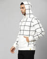 Shop Men's White Checked Full Sleeve Stylish Casual Hooded Sweatshirt