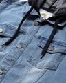 Shop Men's Blue Colorblocked Full Sleeve Stylish Casual Denim Jacket
