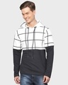 Shop Men's White Colorblock Full Sleeve Stylish Casual Sweatshirt-Front