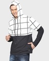 Shop Men's White Colorblock Full Sleeve Stylish Casual Sweatshirt-Design
