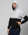 Shop Men's Black & Grey Colorblocked Front Pocket Full Sleeve Stylish Casual Hooded Sweatshirt-Full