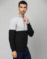 Shop Men's Black & Grey Colorblocked Front Pocket Full Sleeve Stylish Casual Hooded Sweatshirt