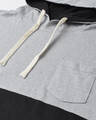 Shop Men's Black & Grey Colorblocked Front Pocket Full Sleeve Stylish Casual Hooded Sweatshirt