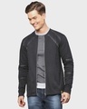 Shop Men's Black Full Sleeve Stylish Lightweight Casual Jacket-Front